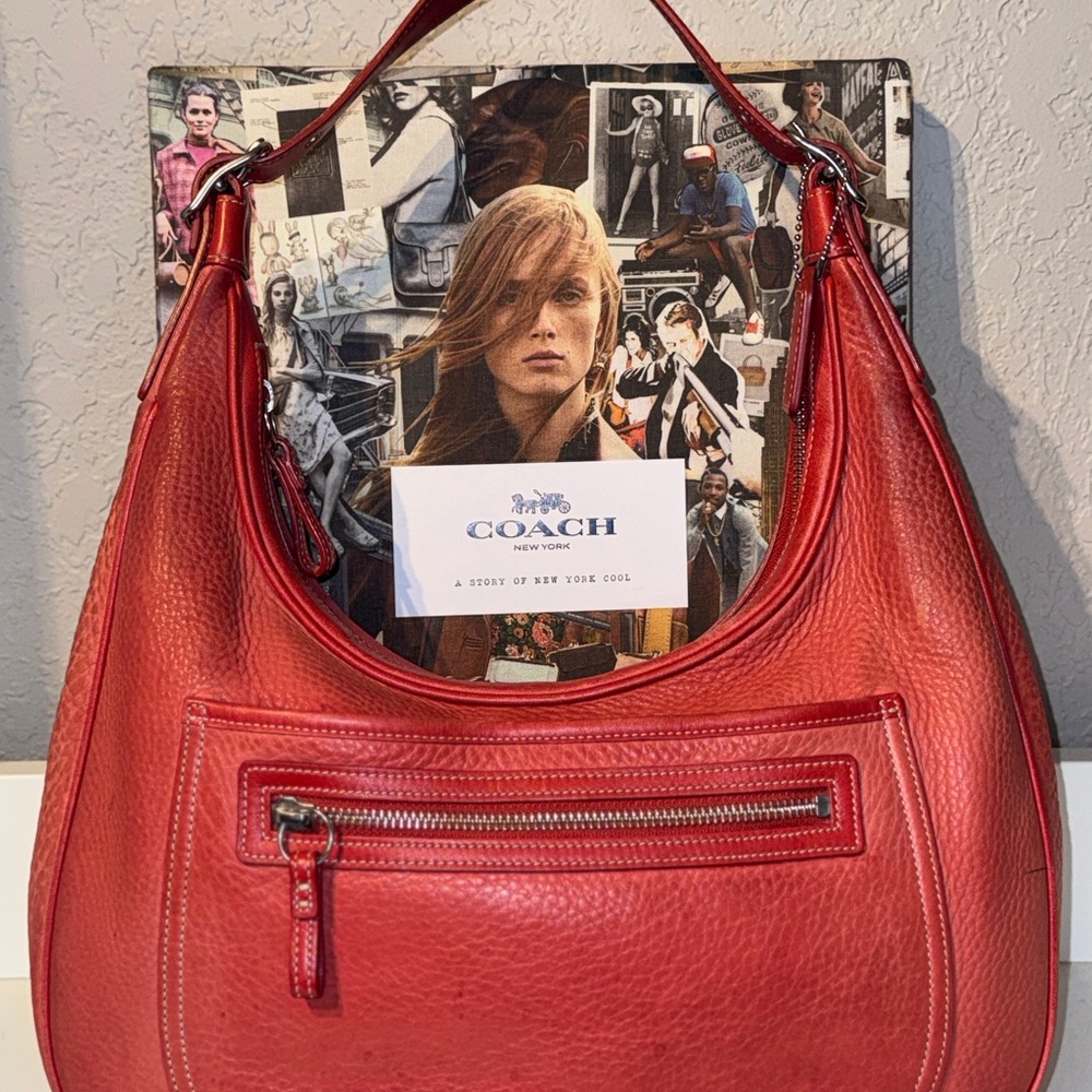 Coach Red Millbrook Zoe Hobo Bag